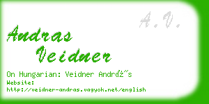 andras veidner business card